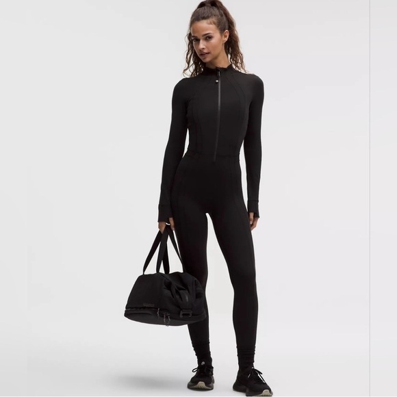 lululemon athletica Pants - Lululemon athletica Black Nulu Mesh Back Onesie Women's Jumpsuit